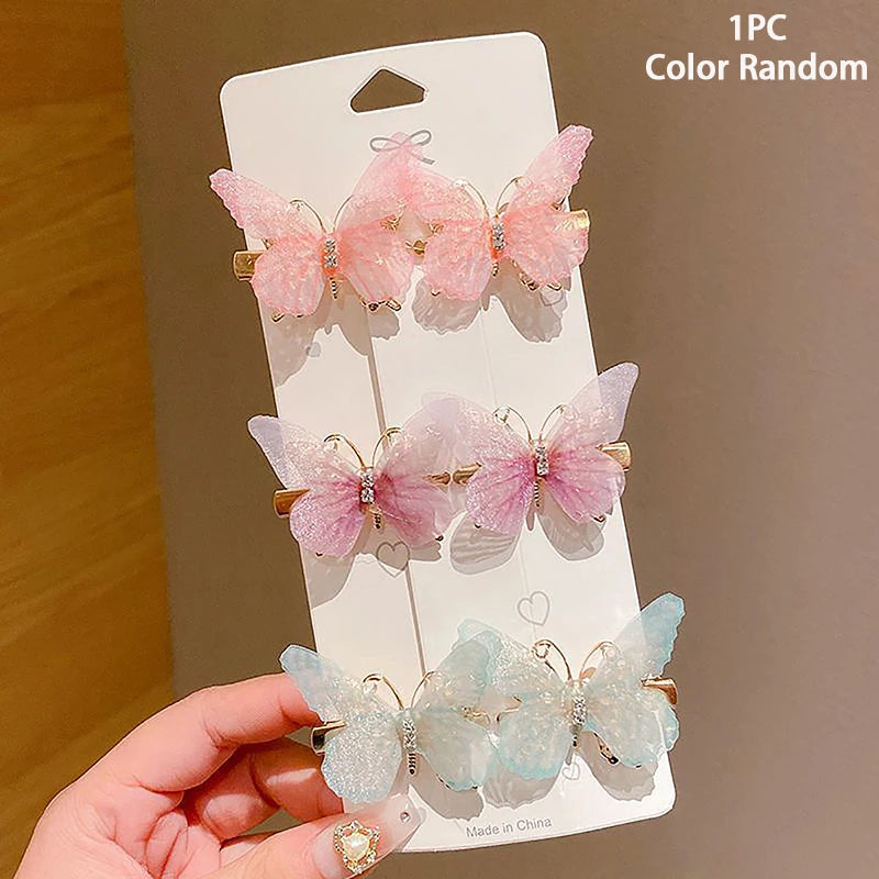 Colorful Butterfly Hairpins Random Girl Hair Clips Women Sweet Rainbow Barrettes Fashion Hair Accessories Ornament