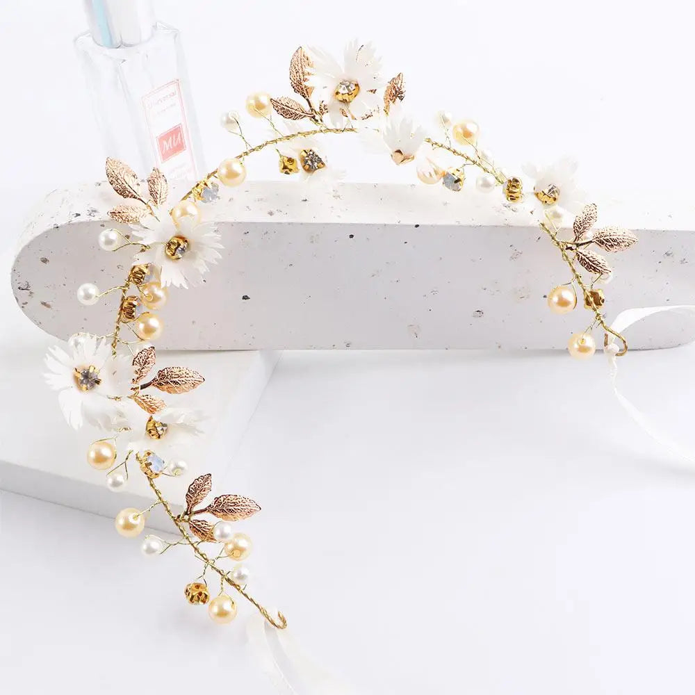 Ribbon Daisy Flower Bridal Hairband Tiaras Headband Garlands