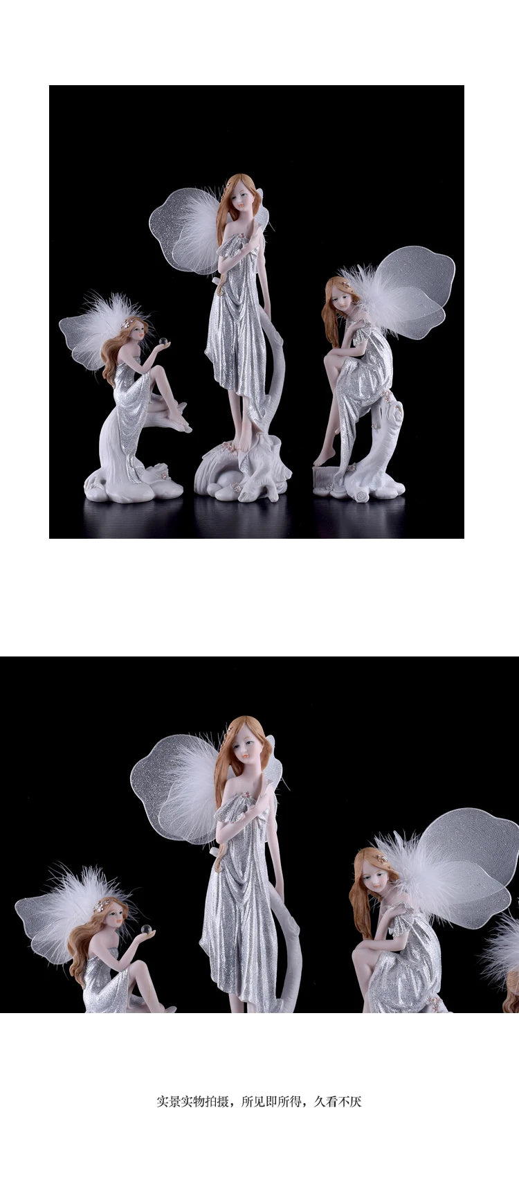 Fairy Beauty Angel Ornaments Resin Doll Cute Girl Wedding Gift Decorative Home Accessories Things For Room Decoration