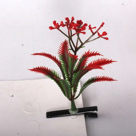 1Pair Simulation Bean Sprout Hair Clip Cherry Mushroom Flower Plant Hairpins Funny Butterfly Cartoon Duckbill Clips Female/Kids