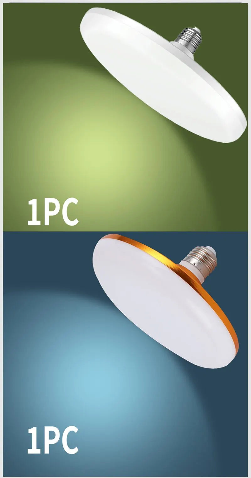 LED Bulb AC 220v E27 Base Household Energy Saving Lamp 15W Indoor Lighting Flying Saucer Light 6500k Ceiling Lamp Garage Light