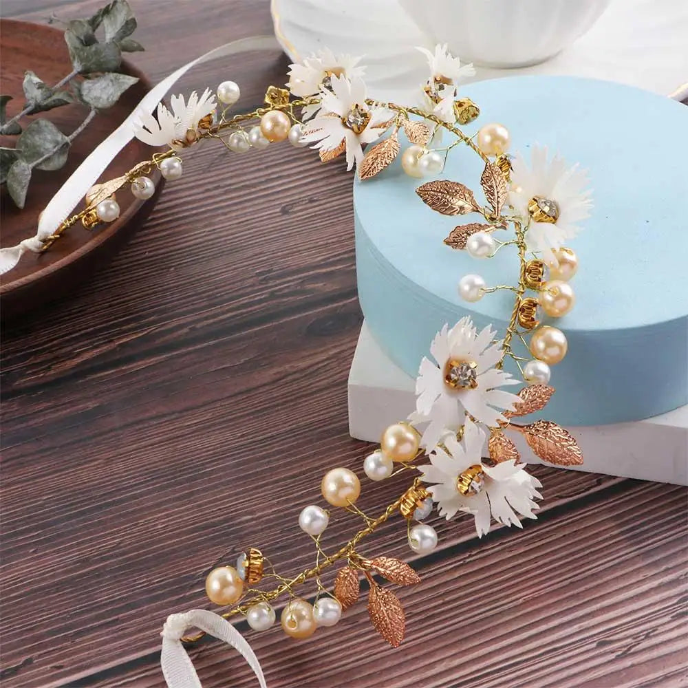 Ribbon Daisy Flower Bridal Hairband Tiaras Headband Garlands