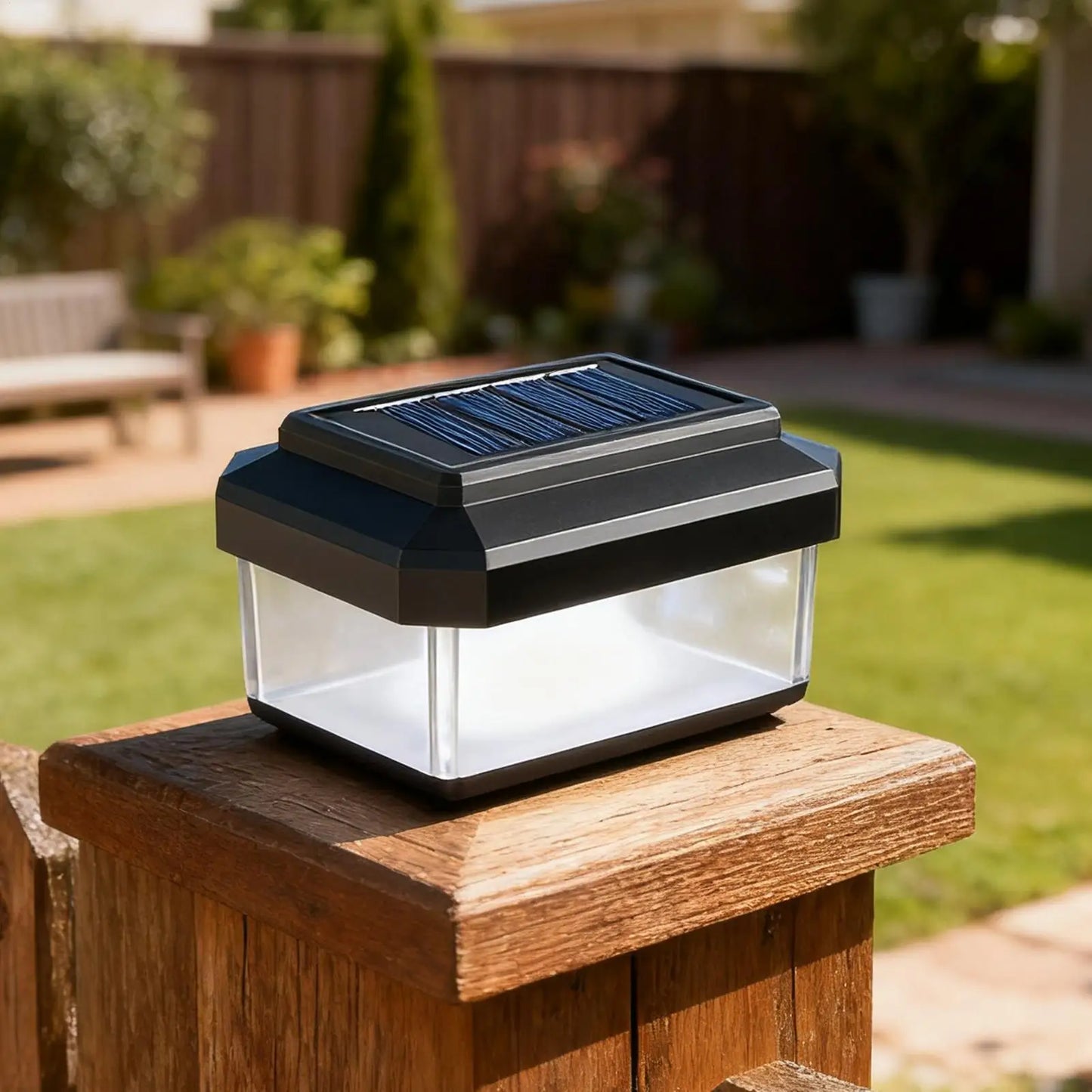 Fence Post Solar Lights Waterproof Modern Lamp Decoration Fence Deck Lights For Outdoor Garden Patio Porch Yard Driveway Walkway