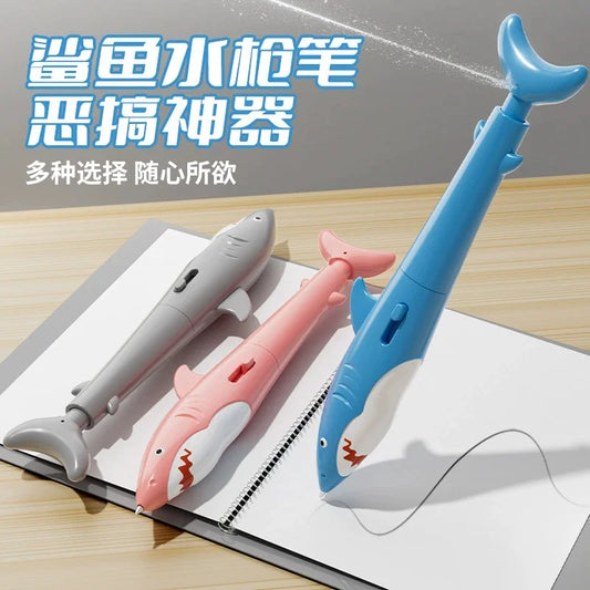 Novelty Shark Water Spray Ballpoint Pen Creative Water Gun Pen Student Writing Pens Toy Gifts Water Pistol Pen Stationery Supply