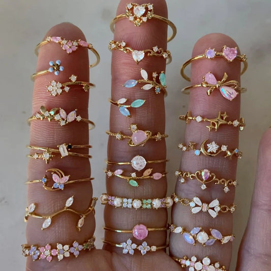 Chic Delicate Colorful GemStone Ring