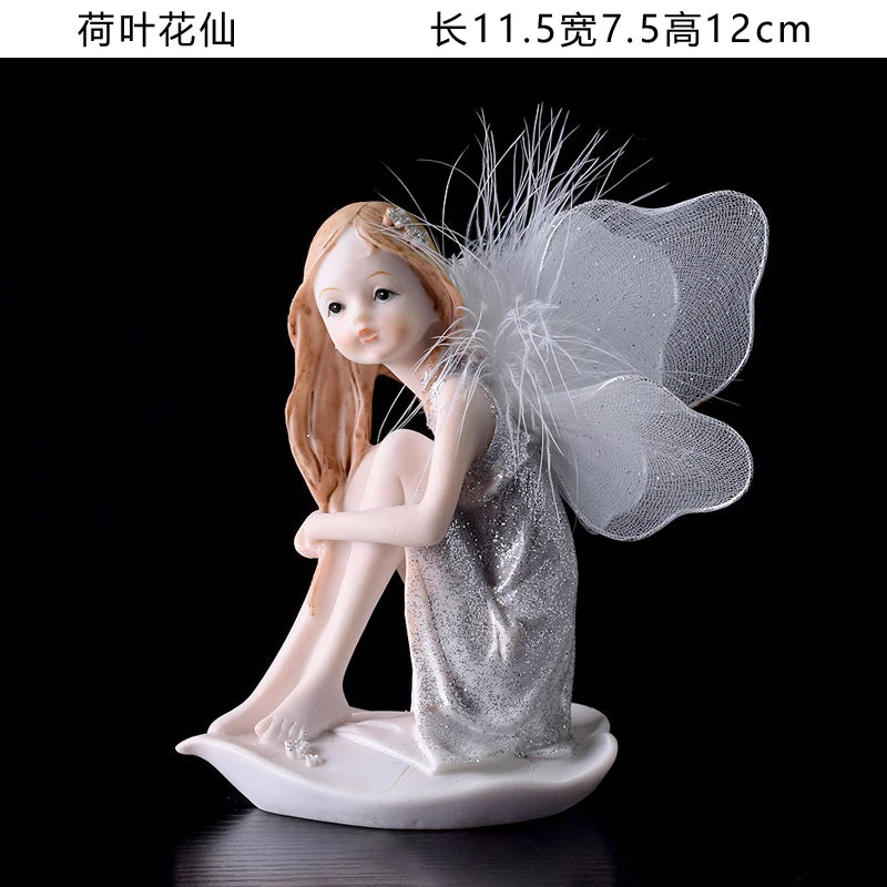 Fairy Beauty Angel Ornaments Resin Doll Cute Girl Wedding Gift Decorative Home Accessories Things For Room Decoration