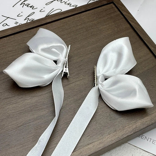 Cute Bowknot Hair Clips Fashion Sweet Hair Accessories Side Clip Headdress Headwear Ribbon Hair Bows Clips Hairpin Girls