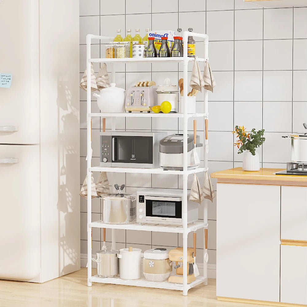 5 Tier Storage Shelf 66 Lbs Capacity Storage Shelves Adjustable Standing Shelf for Kitchen Pantry Closet Bathroom Laundry Garage