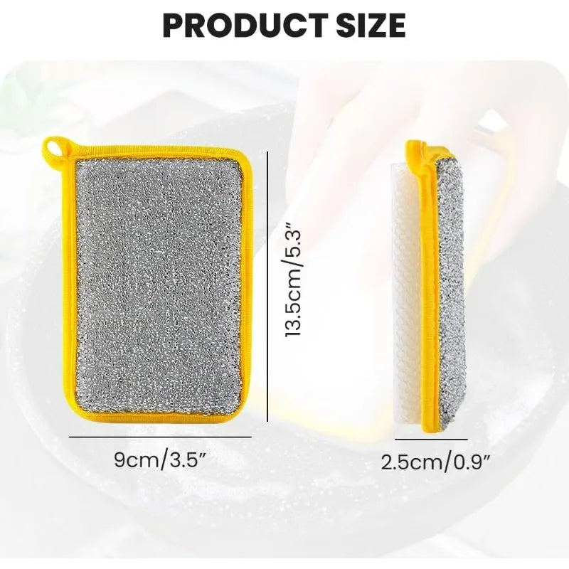 Dish Sponge 5X Cleaning Sponge Reusable Absorbent Pads Double Sided Scrubber Dishcloths Washcloths for Pan Dishwasher House
