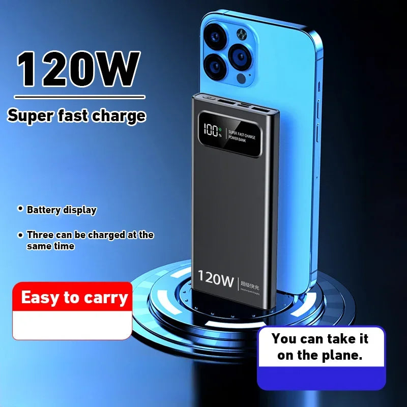 2025 Fast Charging Power Bank 200000mAh Ultra Large Capacity Powerbank 120W Super Charge Portable External Battery LED Display