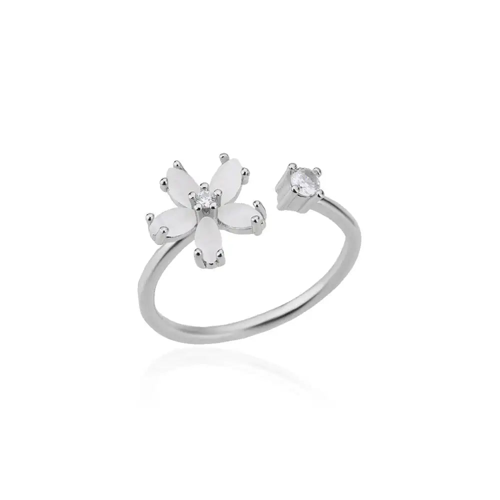 Opal Flower Gold Filled Rings (dainty)