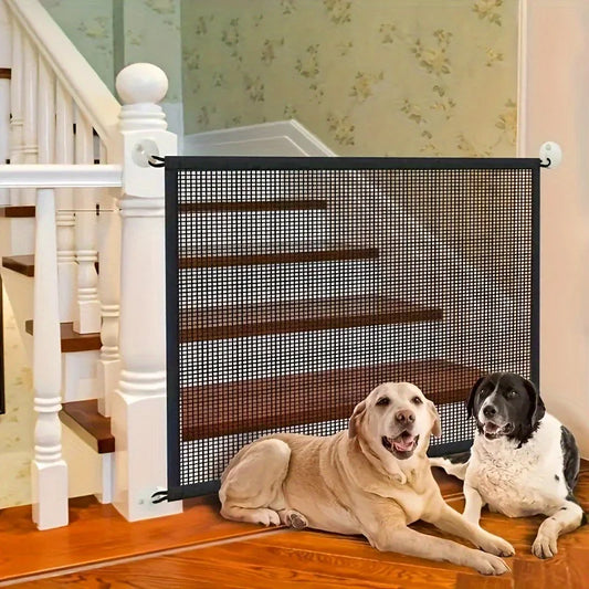 Pet Dog Barrier Fences with Hook Pet Isolated Network New Folding Breathable Mesh Stairs Gate Dog Safety Fence Pet Products
