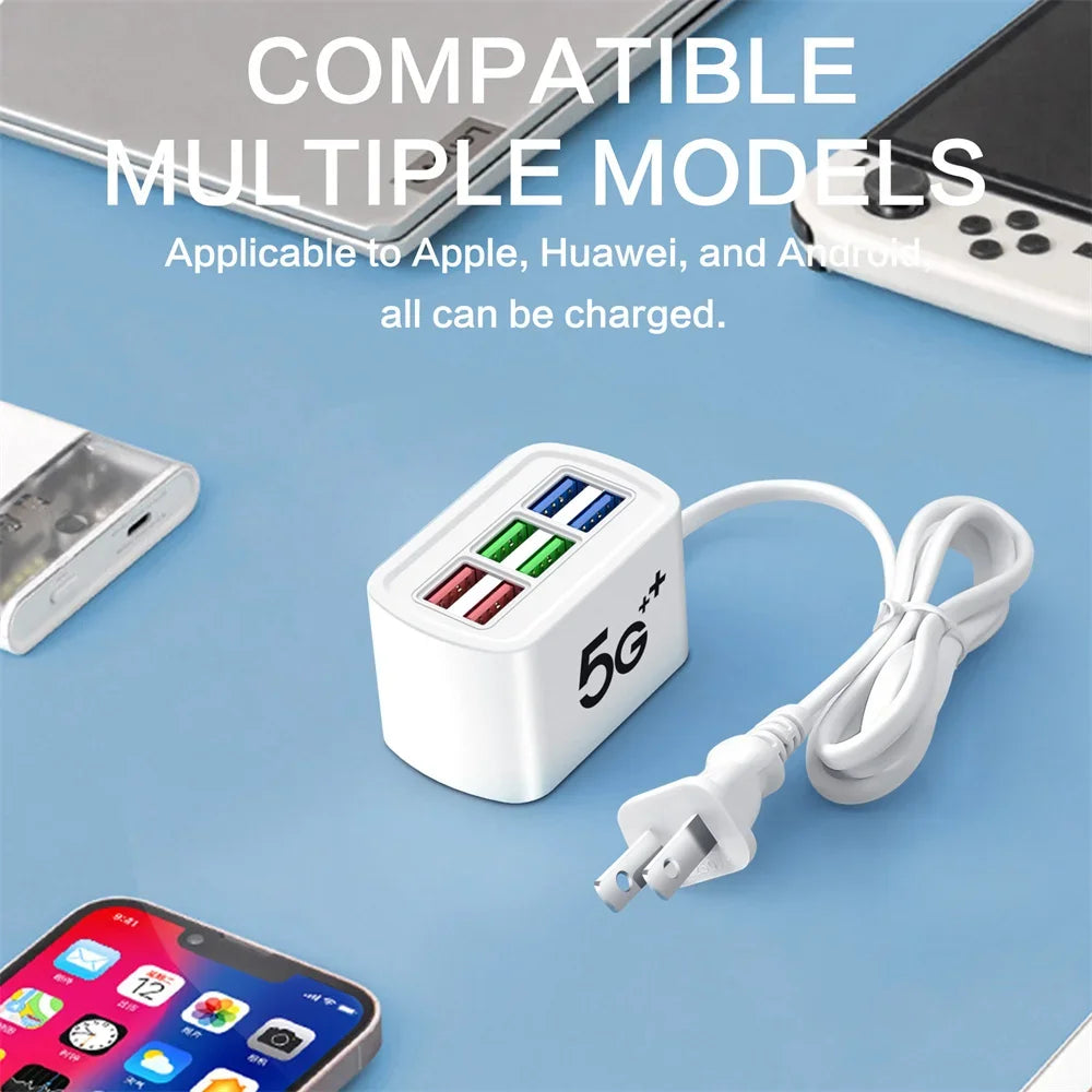 Universal Power Strip Electric Socket 6 USB Ports Multifunction Extension Cable Table Socket EU US Plug Phone Charger Adapter