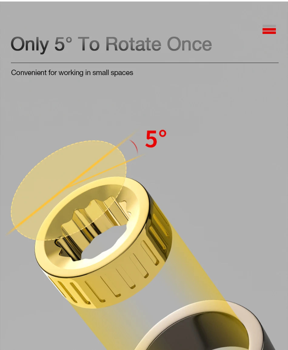 Universal Key Ratchet Wrench 72 Tooth Gear Ring Torque Socket Wrench Metric Ratchet Spanners Car Repair Mechanical Tools