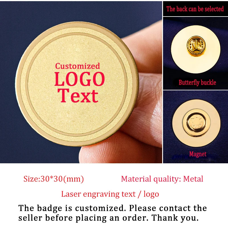 Badges Professional Custom Magnet Metal Badge Brooch Cartoon Creative Customized Metal LOGO DIY Pins Accessories Custom Gift