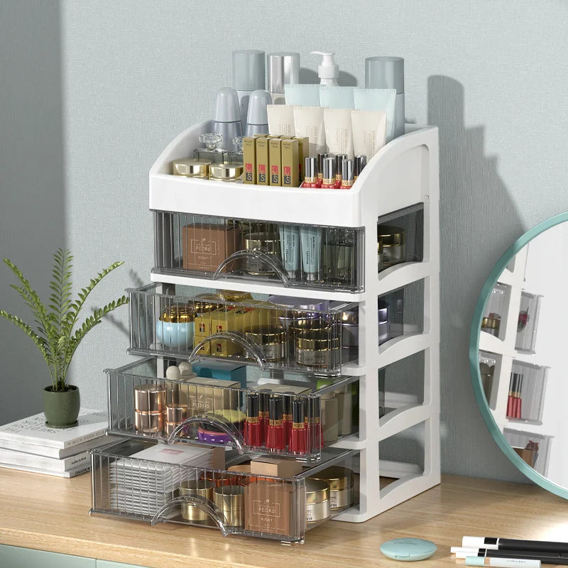 Cosmetics storage box, storage drawer, hair accessories multi-layer storage cabinet, cosmetics jewelry box, stationery multifunc