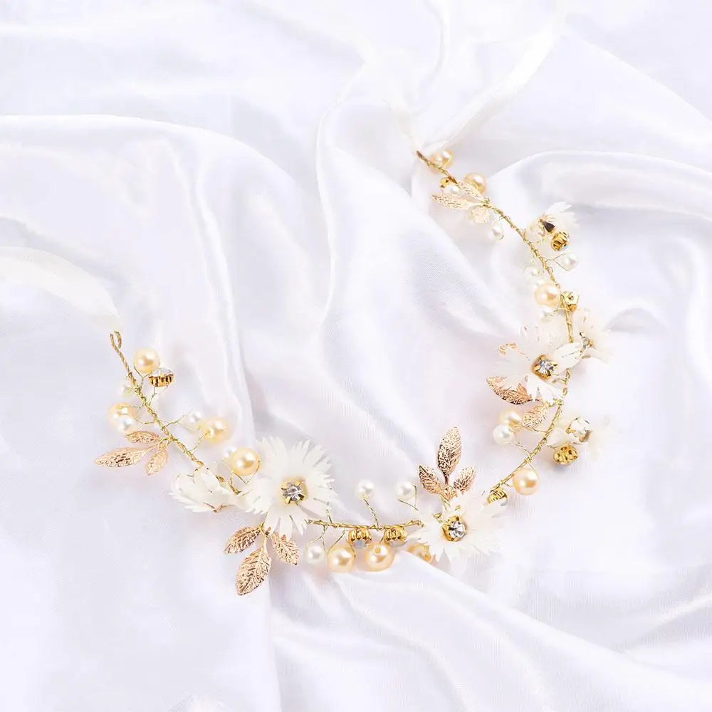 Ribbon Daisy Flower Bridal Hairband Tiaras Headband Garlands