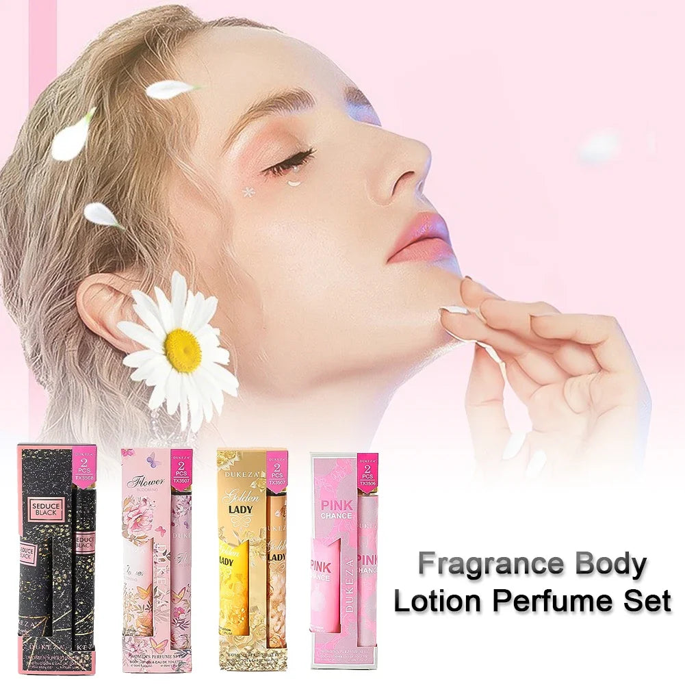2pcs/set  Long Lasting Fragrance Moisturizing Body Cream Christmas Women's Body Lotion Plant Fruit Scent Fragrance Body Mist