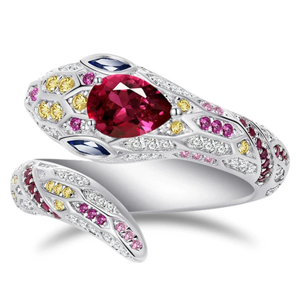 WUIHA Vintage 925 Sterling Silver 5 * 7 MM Lab Sapphire Ruby High Carbon Diamonds Gemstone Wedding Engagement Ring Fine Jewelry