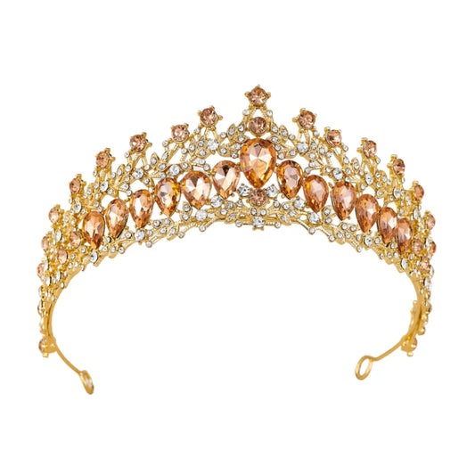 Trendy Shiny Baroque Queen Tiaras Elegant Luxury Alloy Princess Crown Dazzling Adjustable Bridal Headwear Photography Props