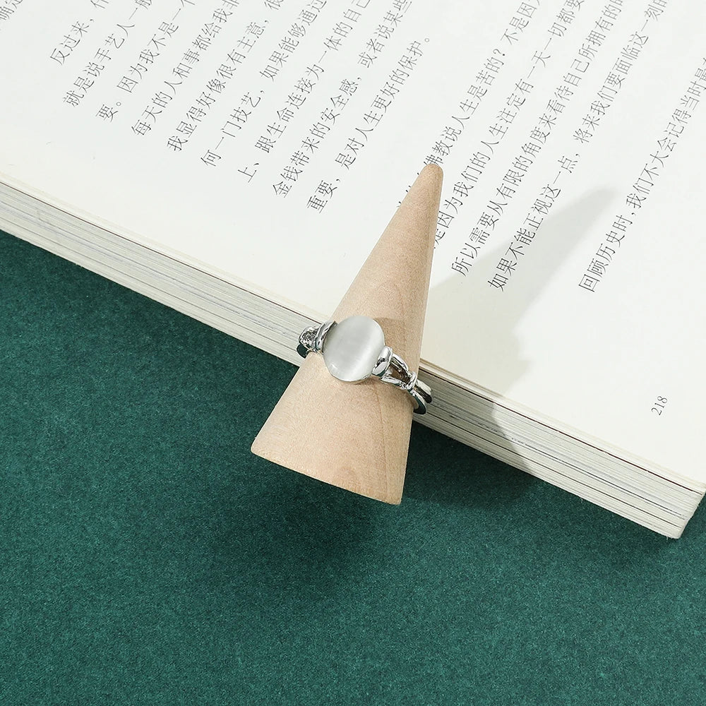 Twilight Saga Bella Ring Fashion Silver Plated Opals Rings Simple Classic Movie Film Jewelry For Women Finger Accessories