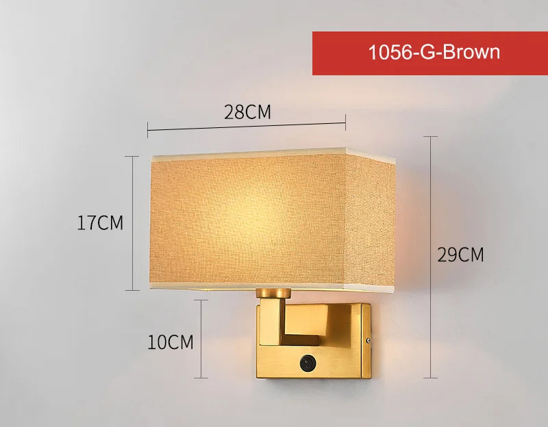 LED Lights Indoor Lighting Fabric Lampshade Wall Lamps for Bedside Bedroom Living Room Hotel Stairs Hotel Home Decoration