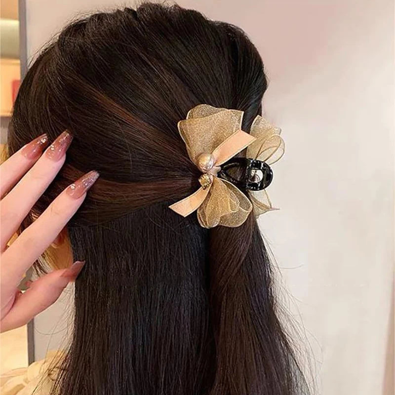 Elegant Bowknot Hairpin For Women Girls Sweet Bowknot Barrettes Fashion Small Hair Claw Versatile Hair Accessories Gifts