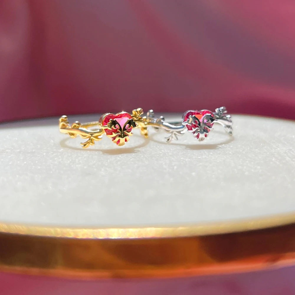 Eraklyon Heart Ring For Women Fashion Wedding Party jewelry Accessories Fairy Inspired Gold Plated Adjustable Rings Gift For Her