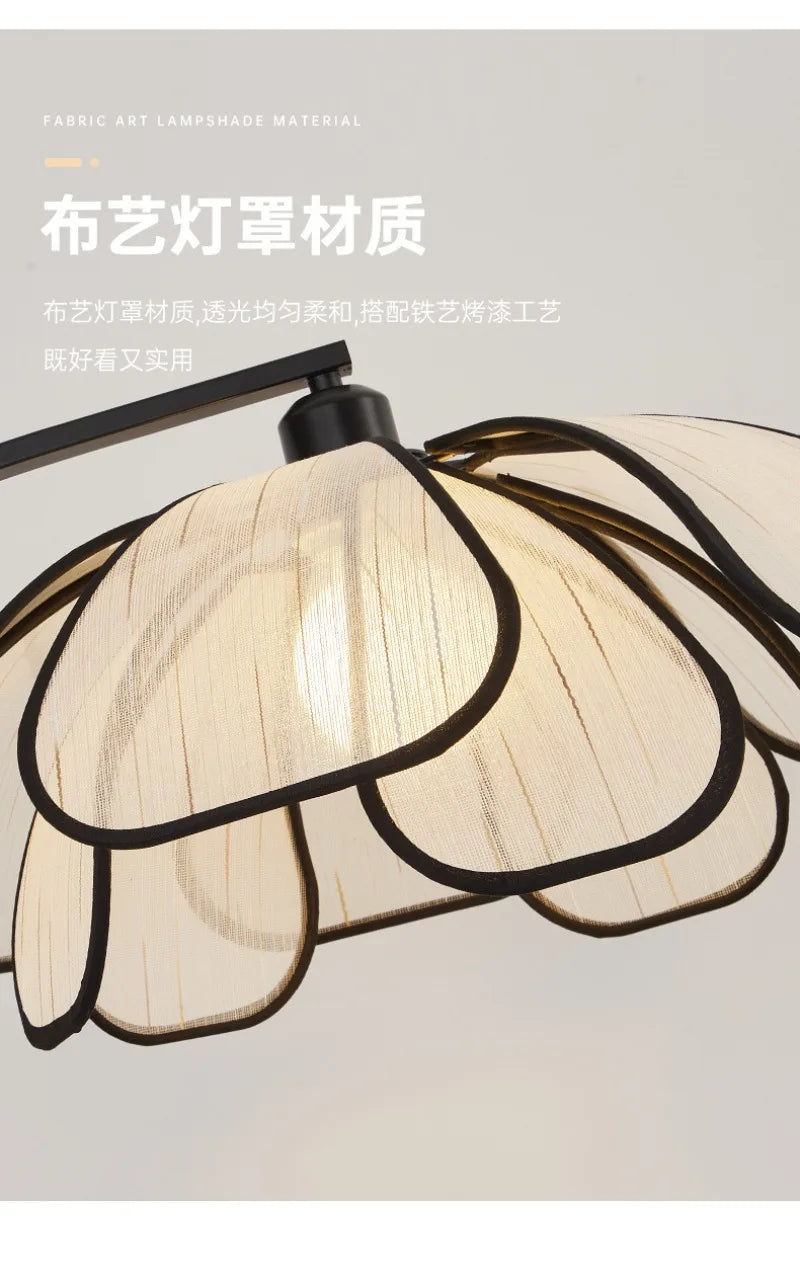 Retro Flower Floor Lamp Japanese Style Living Room Bedroom Fishing Light Modern Luxury Creative Home Decoration Accessories