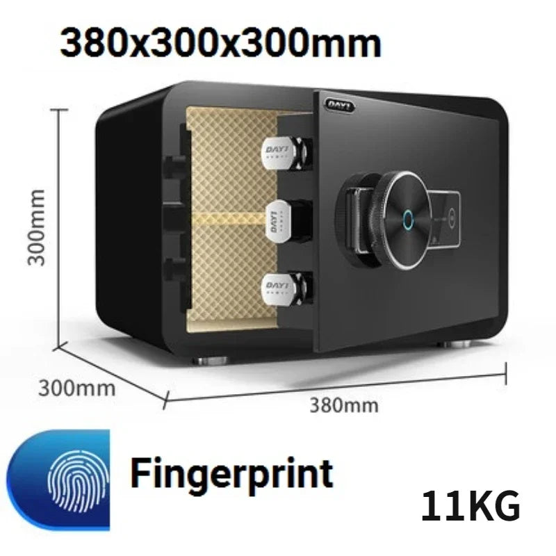 Digital Safe Box for Money All Steel Cofre Inteligentes Fingerprint Electronic Password Safe Household Small Safe Deposit Box