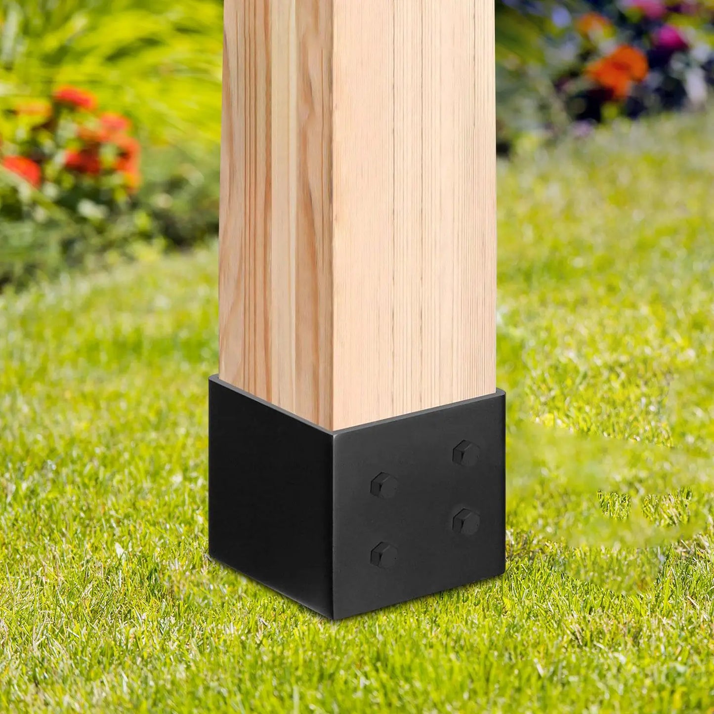 Post Base Heavy Duty for 6x6 Nominal Lumber Ground Spike Fence Post Holder for Terrace Pergola Deck Railings Wood Gazebo Fences