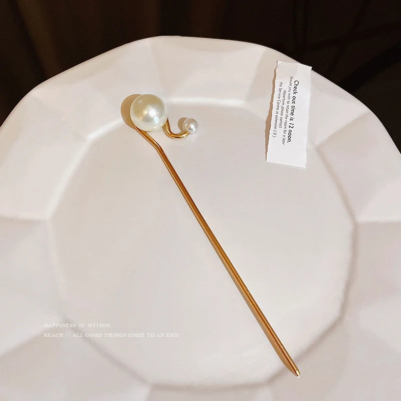 Fashion Women Simulated Pearl Hairpins Metal Barrette Clip Wedding Bridal Tiara Hair Accessories Wedding Hairstyle Design Tools