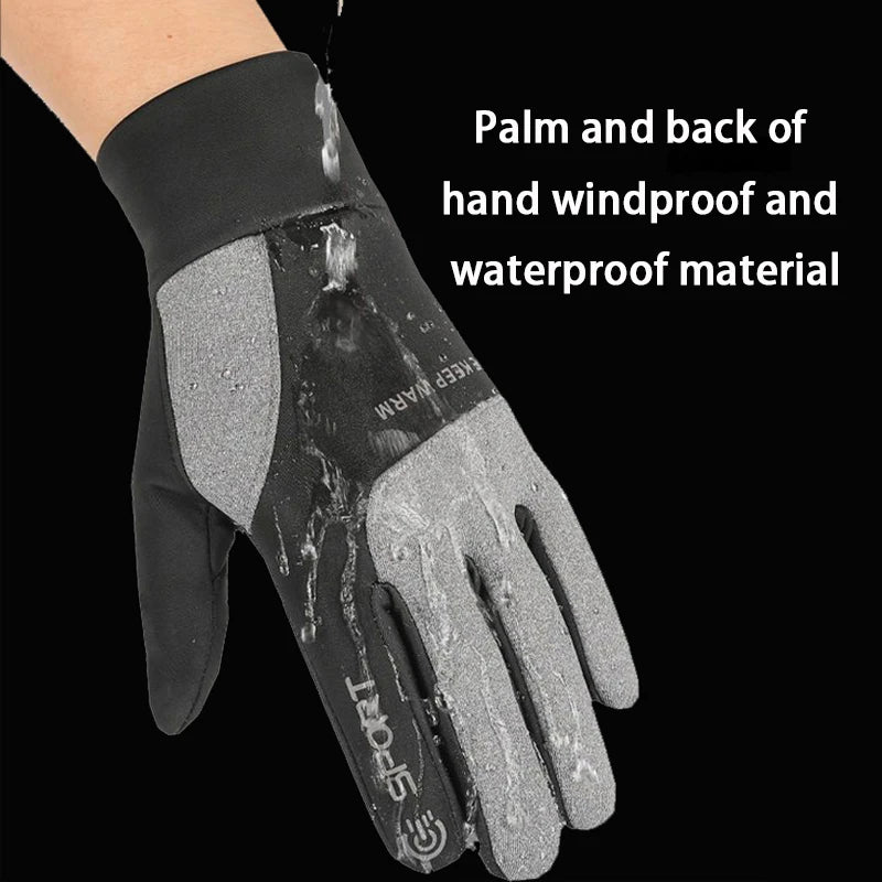 Winter Warm Gloves for Men, Waterproof, Touch Screen, Cycling, Sports, Outdoor, Fleece-Lined, Skiing, Non-Slip, Motorcycle Gloves