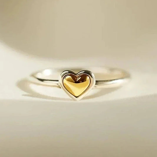Vibrant Gold-Filled Silver Heart Ring