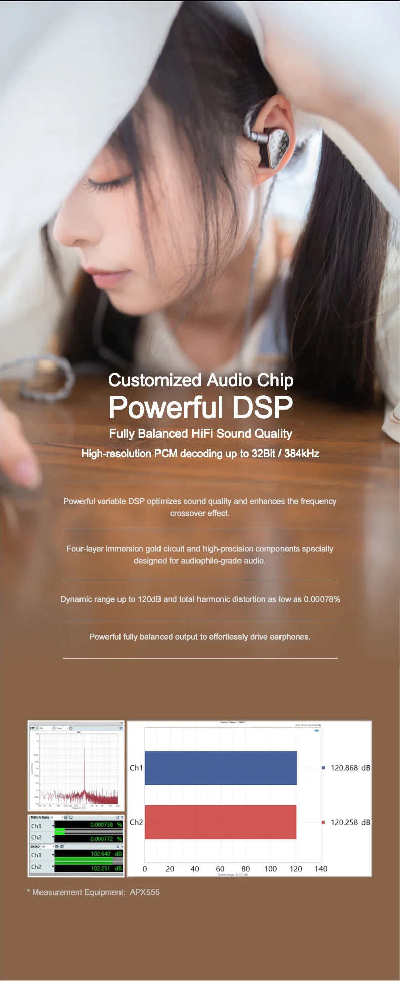 MOONDROP MAY DSP Headphones USB-C Online Interactive DSP Dynamic Driver Planar Driver Hybrid In-ear with Interchangeable Cable