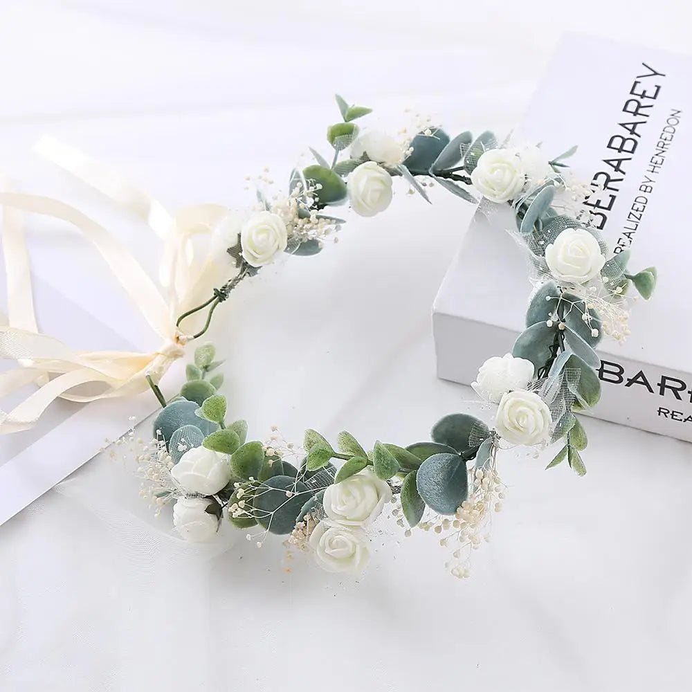 Costume Cosplay Fairy Flower Leaf Headbands Photoshoot Simulated Elven Princess Tiara Black Flower Antler Crown for Women Girls