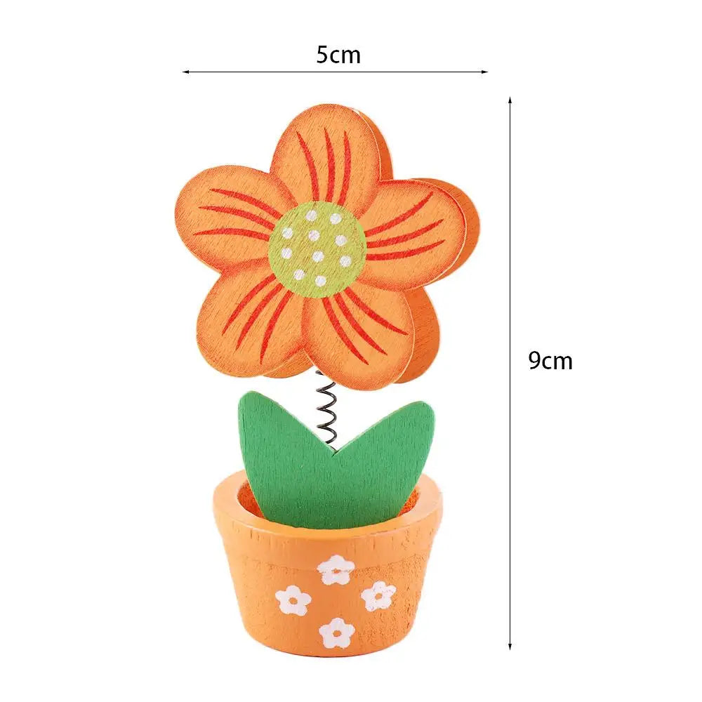 Crafts Photo Stander Office Supplies Desk Ornaments Potted Photo Folder Photo Card Holder Desk Memo Holder Flower Note Holder