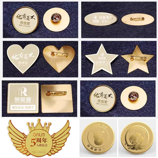 Badges Professional Custom Magnet Metal Badge Brooch Cartoon Creative Customized Metal LOGO DIY Pins Accessories Custom Gift