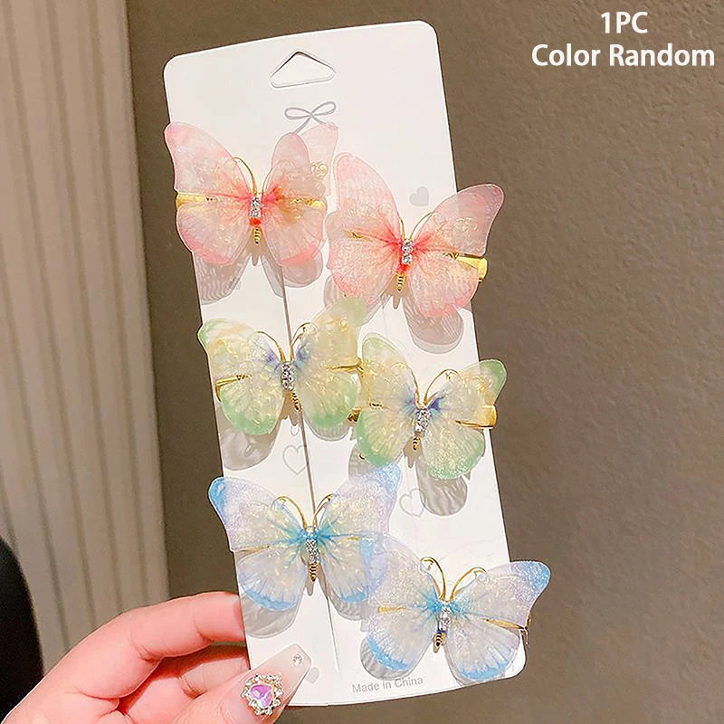 Colorful Butterfly Hairpins Random Girl Hair Clips Women Sweet Rainbow Barrettes Fashion Hair Accessories Ornament