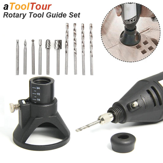 Dremel (Rotary Router Milling Cutter Guide Attachment Twist Drill Bit Wood Carving Tool Kit Dedicated Locator Woodwork Tool for Dremel)