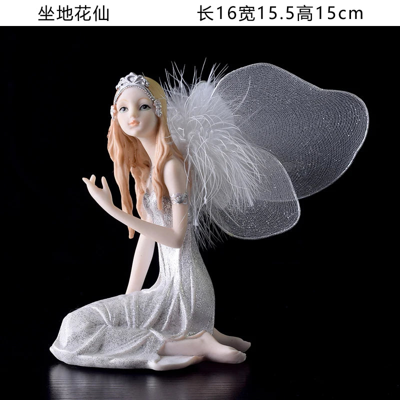 Fairy Beauty Angel Ornaments Resin Doll Cute Girl Wedding Gift Decorative Home Accessories Things For Room Decoration