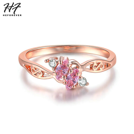 Authentic and Brilliant Rose Gold Filled Floral Pattern Ring