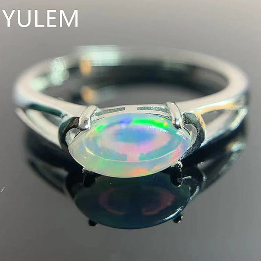 Natural Opal Ring 4*8mm Natural Maquise Gemstone Silver Ring 925 Silver Opal Ring