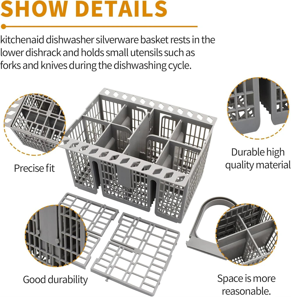 Detachable Dishwasher Cutlery Basket Portable Tableware Fork Spoon Cutlery Storage Kitchen Multifunctional Dishwashing Tools ﻿