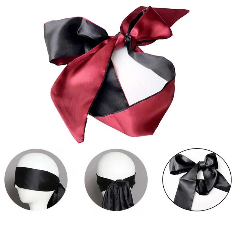 Erotic Eye Mask Self Bondage Savour Eye Patches Cute Blindfold Silk Ribbon Satin Silk Sleep Mask Sexy For Women Gift 1.5M
