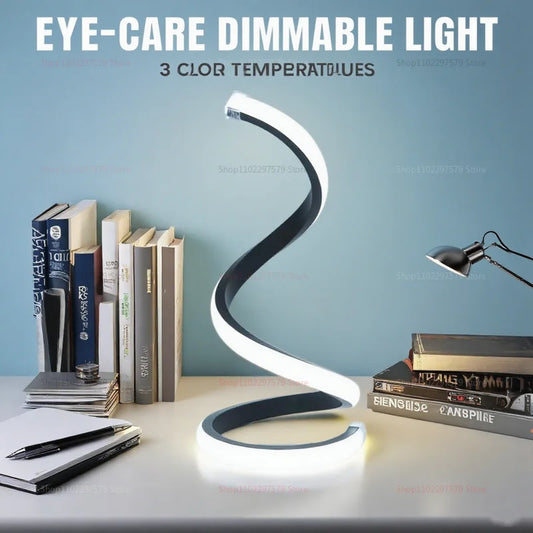 LED Night Light Spiral Table Lamp Modern Dimmable Bedside Lamp for Bedroom Living Room Office Kids Room Decor Night Lights