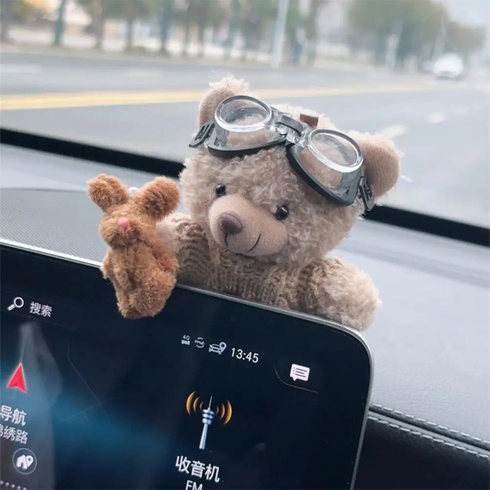 Car Internet Celebrity Accessorie Used For Car Gear Shift Decoration Cute Turn Signal Dolls Wiper Dolls Rearview Mirror Ornament
