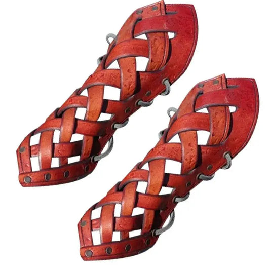 1 Pair Adjustable Arm Bracer Men Arm Guards Medieval Leather Bracers Halloween Costume Cosplay Leather Arm Guards Accessories