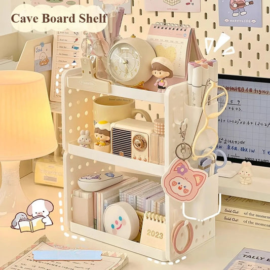 New Multi-functional 3-tier Desktop Organizer, Desktop Shelf, Hole Board, Pen Holder Office Desk Organizer, Desk Desk Organizer