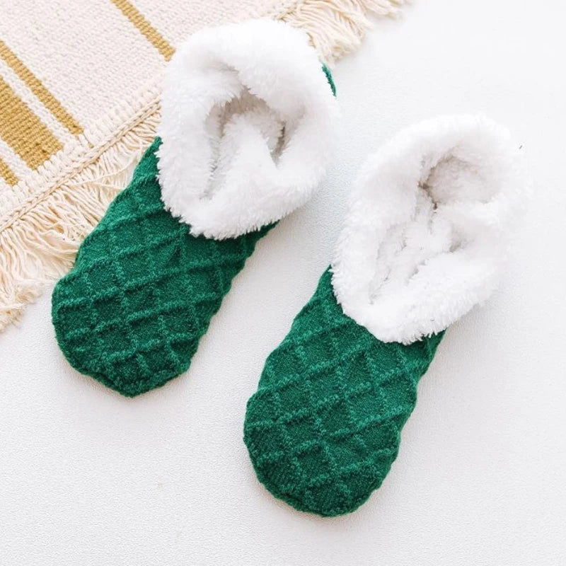 Women Winter Warm Thick Socks Anti Slip Home Floor Carpet Fuzzy Socks Lamb Wool Velvet Solid Colors Indoor Sleep Slippers Socks